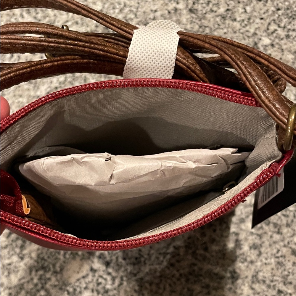 NWT- Red and brown crossbody bag Mimi x Jules - Picture 3 of 7